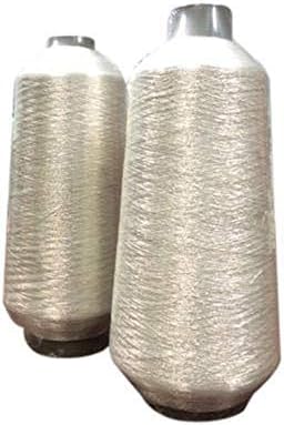 Lovely Arts Collection Women's Cotton Silver Knitting Yarn Crochet Yarn, Threads for Crochet Projects and Applique, Hand Bags, Making Lace Trim - Set of 2