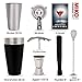 Home Bartender Kit - Cocktail Shaker Bar Set - Includes Bar Tools & Bar Accessories: Boston Cocktail Shaker, Muddler, Strainer, Jigger, Bar Spoon, Corkscrew, Bonus EBook - Vinyl Coating(Black)