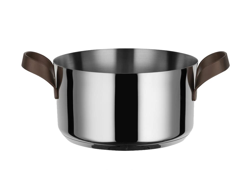 Alessi Edo Pu101/20 - Design Casserole with Two Handles in 18/10 Stainless Steel, Handles in 18/10 Stainless Steel with Pvd Coating, Brown