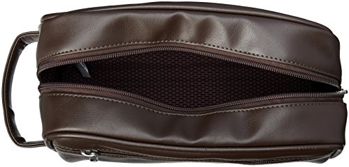 Ben Sherman Luggage Noak Hill Collection Vegan Leather Toiletry Travel Kit, Shiny Brown, Single Compartment 5 Ben Sherman Luggage Noak Hill Collection Vegan Leather Toiletry Travel Kit, Shiny Brown, Single Compartment