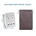 Outtag Worldwide Travel Power Adapter Kit w/Surge Protector 2-USA Outlets 3-USB Ports AC Wall Charger EU US UK AU Asia Plugs for Laptops iPhone Smartphones & More Dual Voltage Devices, Gift Pouch