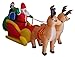 8.5 Foot Long Christmas Inflatable Santa Claus & Penguin on Sleigh Pulled by 2 Reindeer