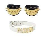 Cosplay Costume Girls Accessories 2 Cuff Bracelet And PUDDIN Choker Neck Collar