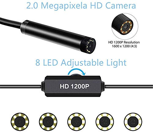 WiFi Endoskop, Kabelloses Inspektionskamera WiFi Endoskopkamera 1200P HD wasserdichte 10M Halbsteife Kabel Boreskope… – Bild 4