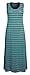 Women's Scoop Neck Sleeveless Lightweight Knit Striped Long Maxi Plus Size Dress