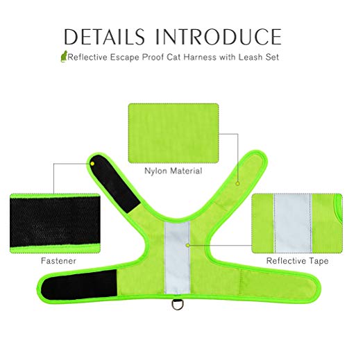 image for EXPAWLORER Reflective Cat Jacket Harness with Leash Set for Walking, S
