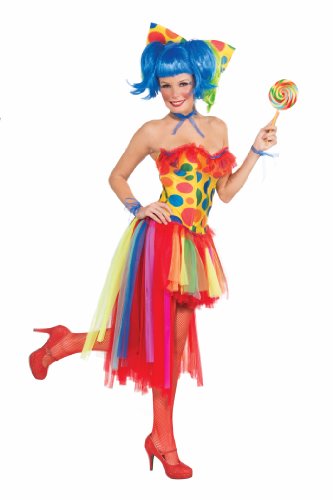 Forum Novelties Women's Circus Sweetie Adult Pippi Polka Dot Clown Costume, Multi Colored, One Size