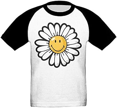 Oopp Jfhg Smiley World Daisy Smiley Raglan Short Sleeve T Shirts Girls-Boy Toddler