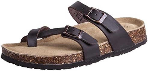 Festooning Womens Soft Footbed Suede Slides Sandal Cork Sole Slippers Slip On Shoes Br7