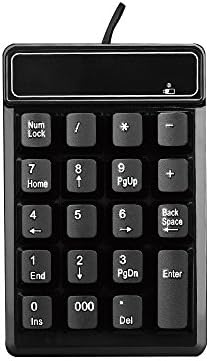 USB Number Pad, KeWalker 19 Keys Waterproof Silent Numeric Keypad with Mini USB cable, for Laptop / Notebook, Compatible with Windows System