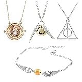 QXFQJT Friendship Necklace Time Turner Deathly Hallows Snitch Compass Best Friend Necklaces Gift