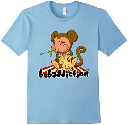 Mens Boba Tea Bubble Tea Year of the Monkey Chinese Zodiac Shirt Small Baby Blue