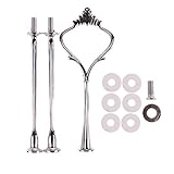 Ushoppingcart 3 Tier 1Set Romance Crown Golden/Silver Cupcake or Cake Stand Cake Holder Anchor Hardware Kit Centre Handle Fittings for Birthday Party,Wedding (Silver)