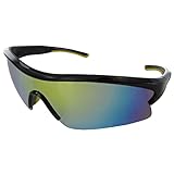 Vuarnet Extreme Unisex VE 7002 Wrap Polarized Sunglasses, Shiny Black/Yellow