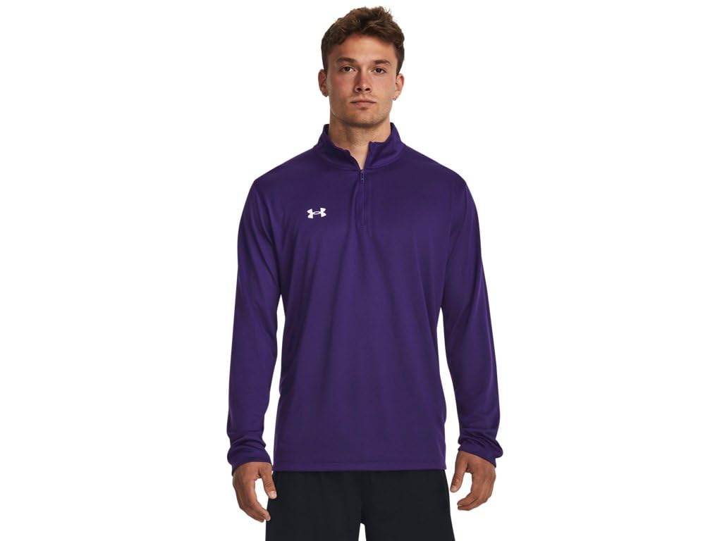 Photo 1 of ** VERY USED** Under Armour Team Tech Mens Long Sleeve Quarter Zip XL Purple-White