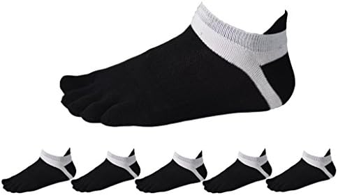 Men Cotton Low Cut Toe Socks 5 Finger No Show Mesh Wicking 6 Pack 9 Pack