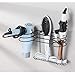 mDesign Bathroom Wall Mount Metal Hair Care & Styling Tool Organizer Storage Basket for Hair Dryer, Flat Iron, Curling Wand, Hair Straighteners, Brushes - Steel Wire - Bronze
