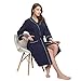 M&M Mymoon Womens Cotton Robe Soft Breathable Kimono Robes Knit Bathrobe Loungewear Short Sleepwear (Navy Blue, L)