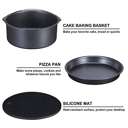 ACECAR 7inch 15Pcs Air Fryer Accessories with Recipe Cookbook for Growise Phillips Cozyna Fits All 3.5QT - 5.8QT Air Fryer, 7in Deep Fryer Accessories 13 Set