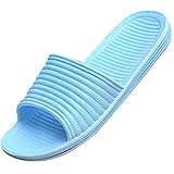 Qianle Womens Anti-Slip House Sandal Bath Slipper Indoor Floor Slipper Blue 36 US5.5