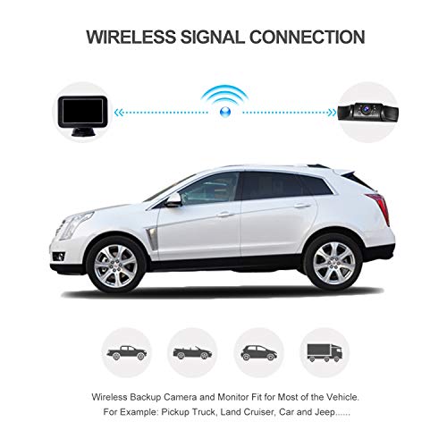 Wireless Backup Camera with Monitor System 5'' LCD Wireless Monitor Rearview Revering Rear View Back up Camera for Backing Parking Small Car 12V Only eRapta