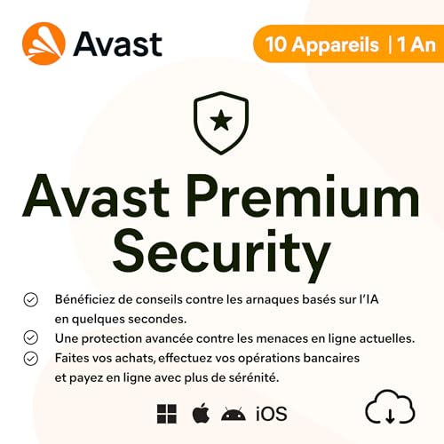 Avast Premium Security 2026 | 10 appareils |Antivirus| 1 An | Code d'activation envoi par email