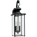 Sea Gull Lighting 8468-12 Jamestowne Two Outdoor Wall Lantern Outside Lighting, 20 1/4", Black Finish
