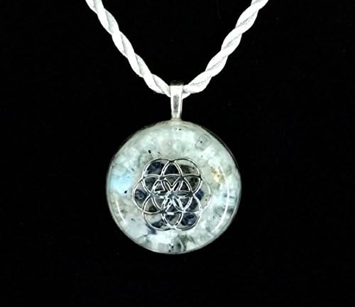 Seed of Life Pendant with Genuine Aquamarine &amp; Lapis Lazuli