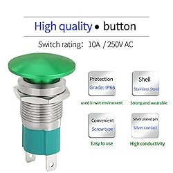 10Amp Momentary Push Button Switch 16mm