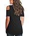 Aolakeke Cold Shoulder Short/Long Sleeve T Shirts V Neck Tops Casual Criss Cross Tunic Blouse