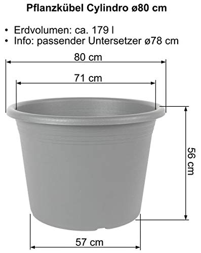 MePla Pflanzkübel Cylindro ø 80 Taupe – Bild 3