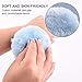 WXJ13 2 Pcs 4 inch Large Blue Fluffy Powder Puff for Body and Transparent Storage Box, Round Powder Loose Puff with Ribbon Bow Handle for Face & Body