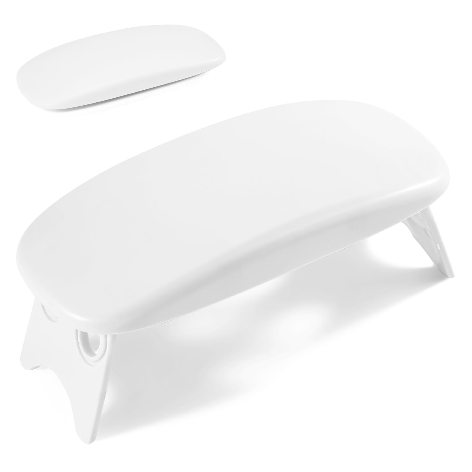 Huakaile Arm Rest for Nails Tech White, Foldable Manicure Hand Rest Stand Holder, Professional Nail Art Hand Pillow for Clients Table Desk Station Salon Supplies Accessories