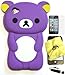 BUKIT CELL (TM) PURPLE Bear 3D Cartoon Soft Silicone Skin Case Cover for IPOD TOUCH 4 4G 4TH GENERATION + Free Screen Protector + Free METALLIC Detachable Touch Screen STYLUS PEN with Anti Dust Plug [bundle - 4 items: case, cloth, stylus pen and screen protector]