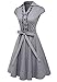 Anni Coco Women's 1950s Cap Sleeve Swing Vintage Party Dresses Stretchy Grey Medium