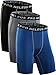 NELEUS 3 Pack Compression Shorts for Men Spandex Sport Shorts Running Athletic Workout Performance Baselayer Underwear,047,Black,Grey,Blue,US L,EU XL
