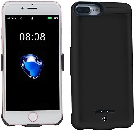 iPhone 7 Plus Battery Case 10000mAh Ultra Slim Extended Backup Power Bank Battery Charger Case Cover For Apple iPhone 7 Plus/6s Plus/6 Plus(5.5 inch) (Black)