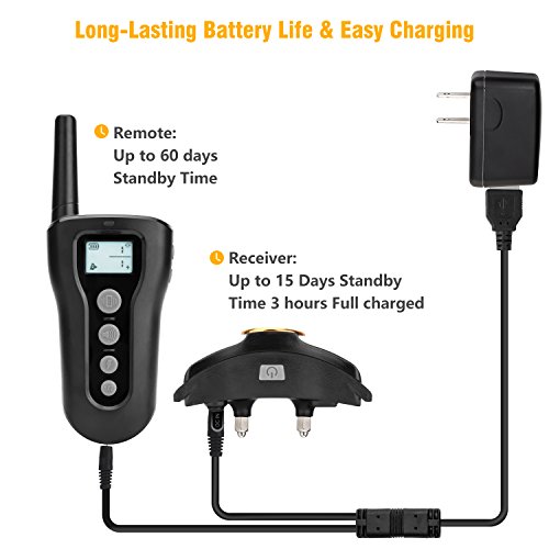 Bousnic Dog Training Collar 2 dogs 2018 Upgraded 1000ft Remote Rechargeable Waterproof Electric