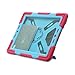 Ipad 2/3/4 Case Afranker Plastic Kid Proof Extreme Duty Dual Protective Back Cover with Kickstand and Sticker for Ipad 4/3/2 - Rainproof Sandproof Dust-proof Shockproof (Pink/Blue)