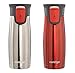 Contigo 2-Pack Vacuum-Insulated Autoseal Travel Tumblers with Easy Clean Lid, Stainless/Watermelon