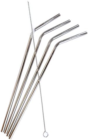 PrimeStraws Stainless Steel Metal Straws for YETI, RTIC and OZARK Tumblers Cups fit 30 oz & 20 oz. (4-Pack). Premium Dishwasher Safe, Extra Long, Ergonomically Bent