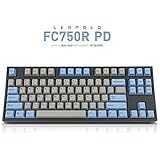 Leopold FC750R PD 87keys High-end Mechanical Keyboard MX cherry switch 1.5mm PBT (Grey/Blue, Blue Switch)
