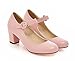 Aisun Women's Comfy Round Toe Chunky Mid Heels Pumps Shoes With Ankle Strap