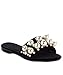 Cape Robbin Womens Evelyn-6 Open Toe Pearl Embellished Slide Sandals Black 8 B(M) US