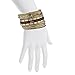LUX ACCESSORIES Gold Tone Wood Burnished Aztec Multi Bangle Bracelet Set