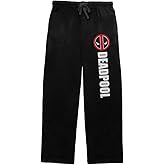 Mens Black Marvel Comic Book Deadpool Superhero Sleep Pajama Pants