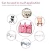 Bseash Bunk Bed Organizer, Bedside Caddy Hanging Bed Organizer Storage Bag 8 Pockets, for College Dorm Rooms Bed, Hospital Bed, Baby Bed Rails, 600D Oxford Cloth (Pink)