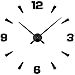 Timelike 3D DIY Wall Clock, 1M Modern Frameless Large 3D DIY Wall Clock Kit Decoration Home for Living Room Bedroom (Black)