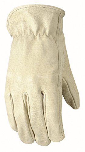 Wells lamont leather work gloves, grain, medium (1133m)