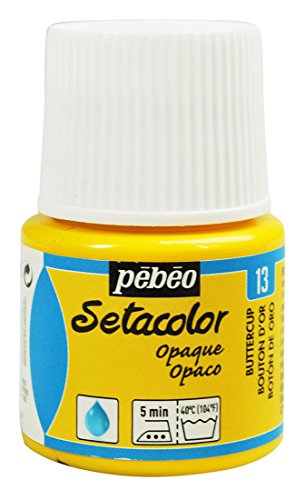 Pebeo Setacolor Opaque Fabric Paint 45-Milliliter Bottle, Butter Cup